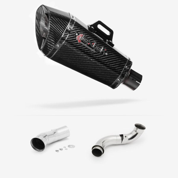 Lextek XP8C Carbon Fibre Exhaust 210mm with De-Cat Link Pipe for KTM 790 Duke (18-21)
