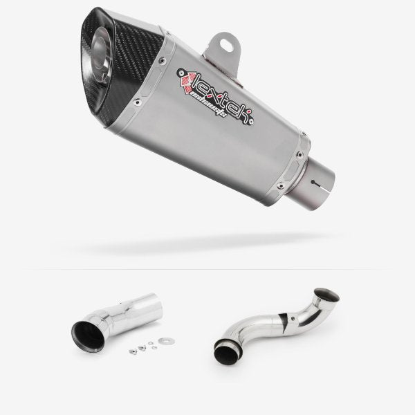 Lextek XP10 Matt S/Steel Exhaust 210mm with De-Cat Link Pipe for KTM 790 Duke (18-21)