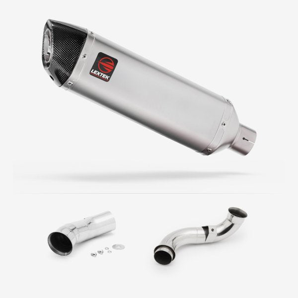 Lextek VP1 Matt S/Steel Exhaust 300mm with De-Cat Link Pipe for KTM 790 Duke (18-21)