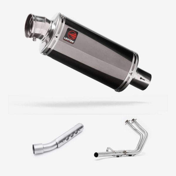 Lextek OP16 Dark Tint Stainless Exhaust System 250mm for Yamaha Tenere 700 (19-)