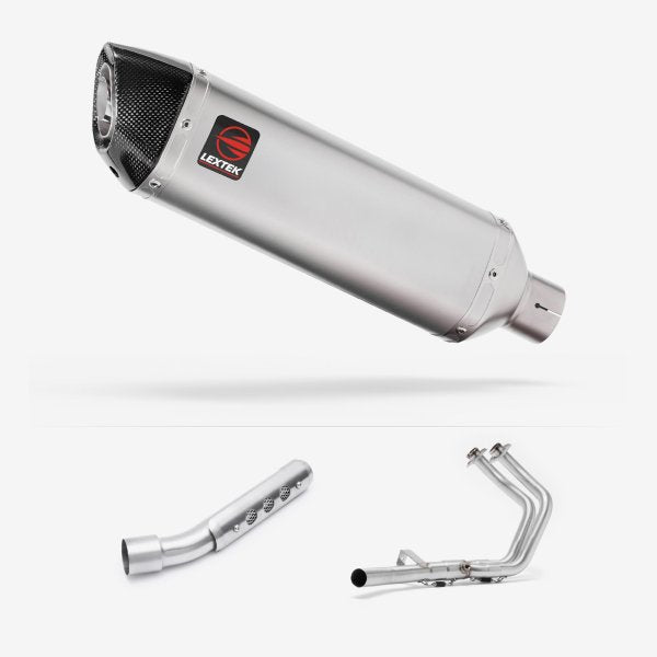 Lextek VP1 Matt S/Steel Exhaust System 300mm for Yamaha Tenere 700 (19-)