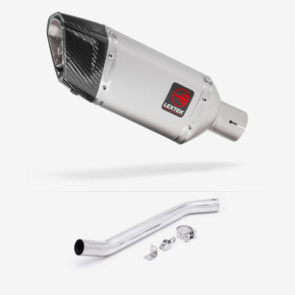 Lextek SP5 Matt Stainless Steel Exhaust 200mm High Level with Link Pipe