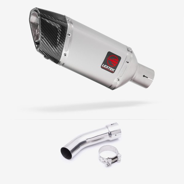 Lextek SP5 Matt Stainless Steel Exhaust 200mm with Link Pipe for Yamaha FZ8 Fazer (10-16)