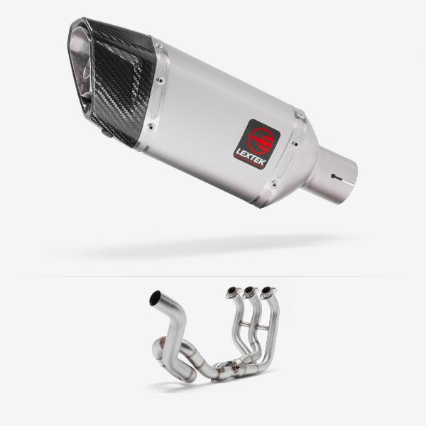 Lextek SP5 Matt Stainless Steel Exhaust System 200mm High Level for Yamaha MT-09 (13-20)