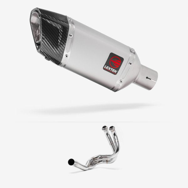 Lextek SP5 Matt Stainless Steel Exhaust System 200mm for Kawasaki ER6, Ninja 650, Z650, Versys 650