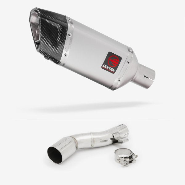 Lextek SP5 Matt Stainless Steel Exhaust 200mm with Link Pipe