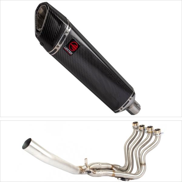 Lextek SP7C Gloss Carbon Fibre Exhaust System 400mm for Suzuki GSXR 1000 (12-16)