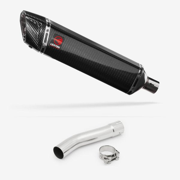 Lextek SP7C Gloss Carbon Fibre Exhaust 400mm with Link Pipe for Yamaha XJR 1300 (07-16)