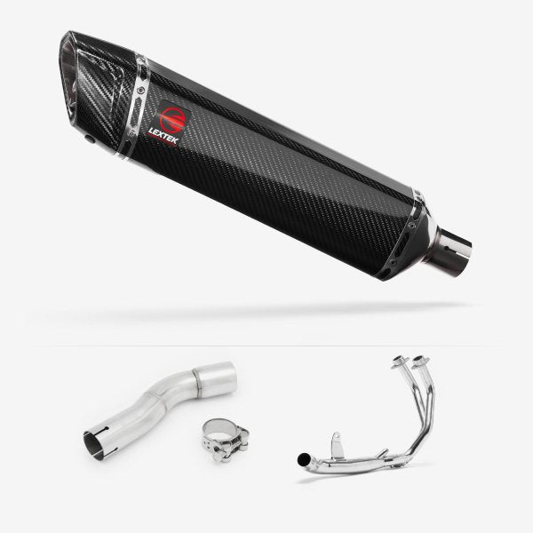 Lextek SP7C Gloss Carbon Fibre Exhaust System 400mm for Honda CMX500 Rebel (17-19)
