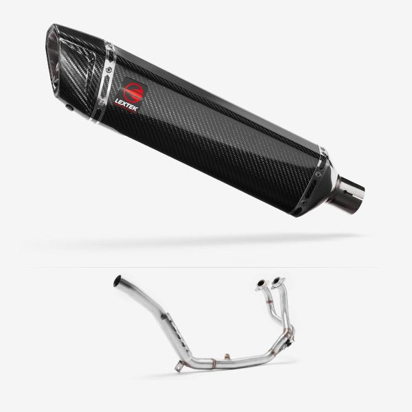Lextek SP7C Gloss Carbon Fibre Exhaust System 400mm for Honda CRF1000 Africa Twin (16-19)
