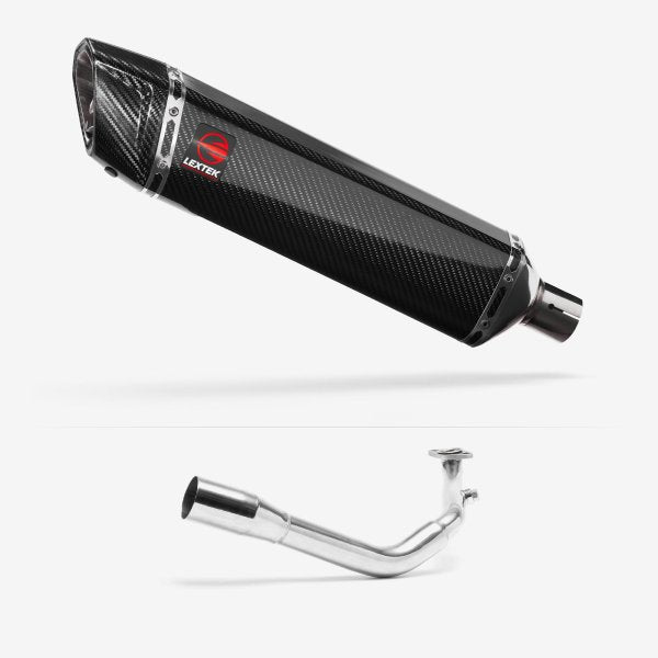Lextek SP7C Gloss Carbon Fibre Exhaust System 400mm for Lexmoto Titan 125