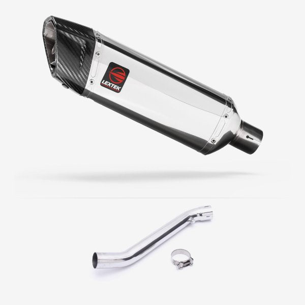 Lextek SP4 Polished Stainless Steel Exhaust 300mm with Link Pipe for Kawasaki ZX-10R Ninja (11-16)