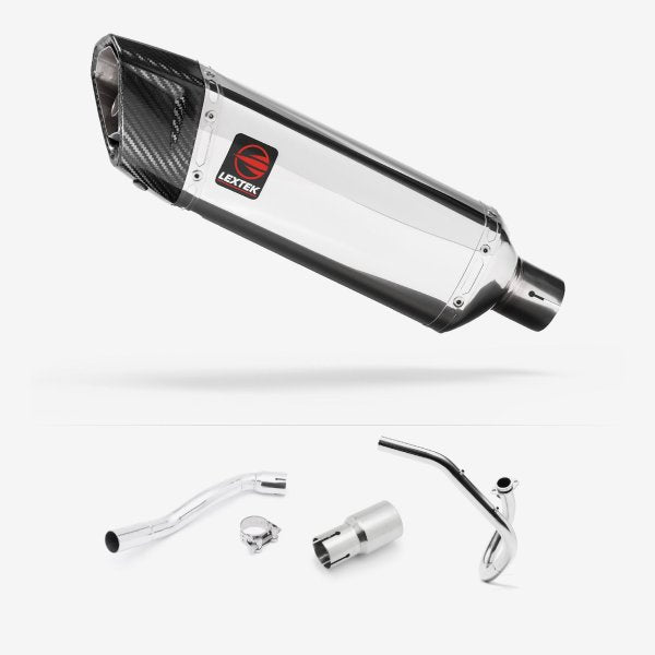 Lextek SP4 Polished Stainless Steel Exhaust System 300mm for Pulse XF250GY (06-15)