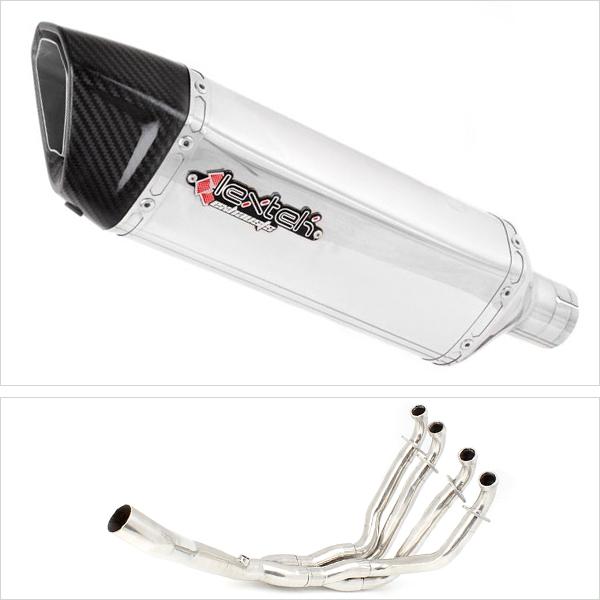 Lextek SP4 Polished Stainless Steel Exhaust System 300mm for Kawasaki ZX-10R Ninja (10-17)