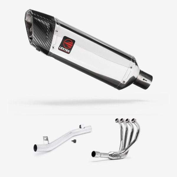 Lextek SP4 Polished Stainless Steel Exhaust System 300mm for Suzuki GSF 1200 Bandit (95-06)