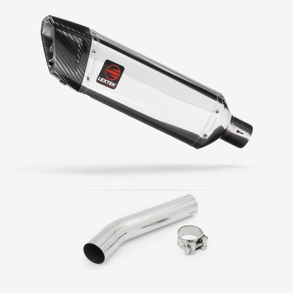 Lextek SP4 Polished Stainless Steel Exhaust 300mm with Link Pipe for Honda CB1300 (03-14)