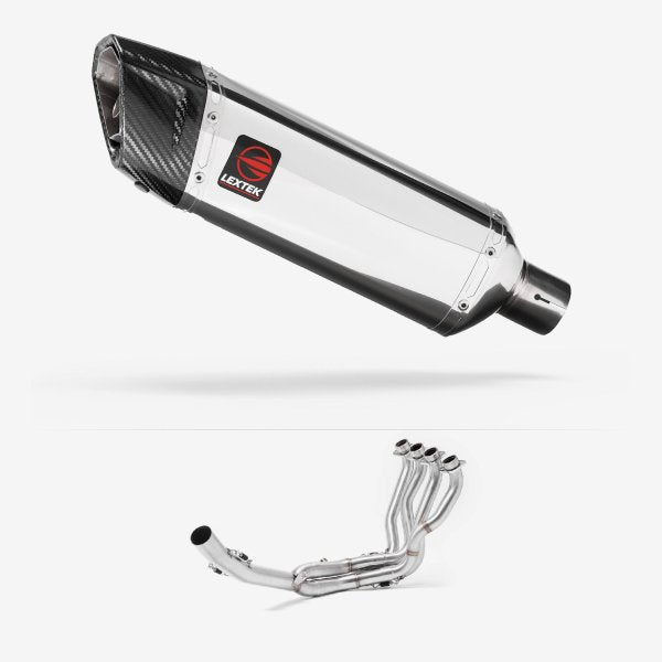 Lextek SP4 Polished Stainless Steel Exhaust System 300mm for Suzuki GSXR 1000 (17-