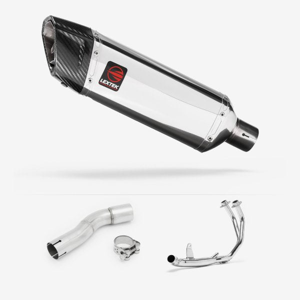 Lextek SP4 Polished Stainless Steel Exhaust System 300mm for Honda CMX500 Rebel (17-19)