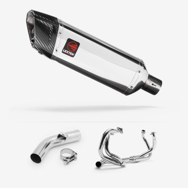 Lextek SP4 Polished Stainless Steel Exhaust System 300mm for Honda VFR800 X Crossrunner (11-14)