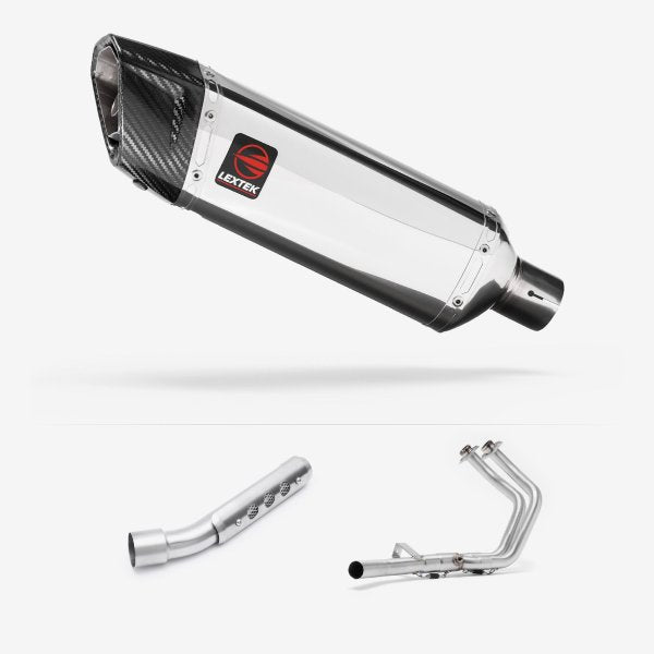 Lextek SP4 Polished Stainless Steel Exhaust System 300mm for Yamaha Tenere 700 (19-)