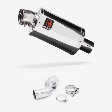 Lextek Polished Stainless Steel OP4 Exhaust 200mm with Link Pipe for Kawasaki Ninja H2 SX (18-20)