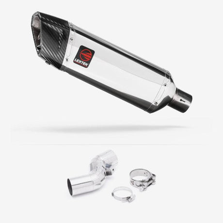 Lextek Polished Stainless Steel SP4 Exhaust 300mm with Link Pipe for Kawasaki Ninja H2 SX (18-20)