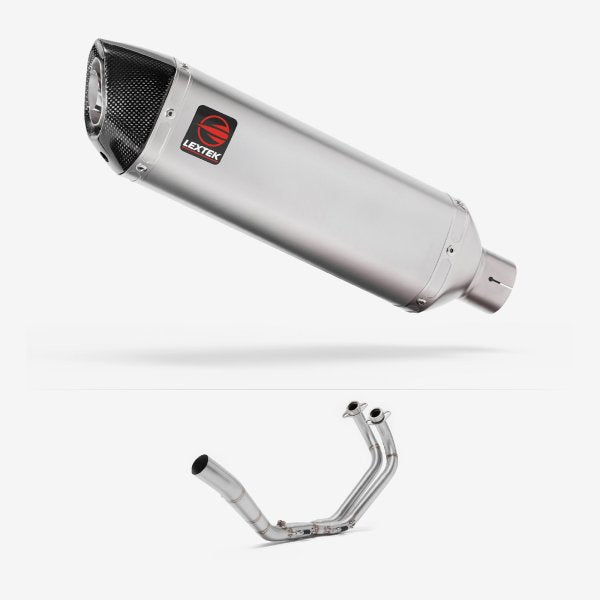Lextek VP1 Matt S/Steel Exhaust System 300mm for Yamaha YZF R3/MT-03