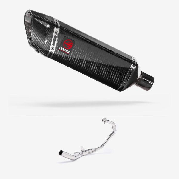 Lextek SP9C Gloss Carbon Fibre Exhaust System 300mm for Lexmoto LS-N 125