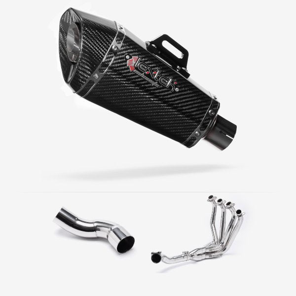 Lextek XP8C Carbon Fibre Exhaust System 210mm for Kawasaki Z900 (20-23)