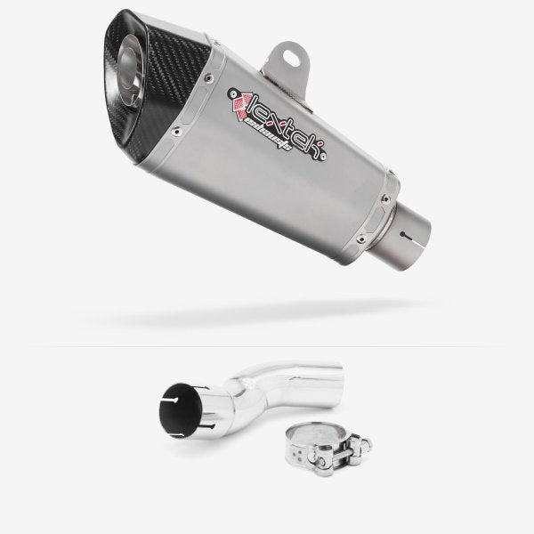 Lextek XP10 Matt S/Steel Exhaust 210mm with Link Pipe for Kawasaki Z H2 (20-23)