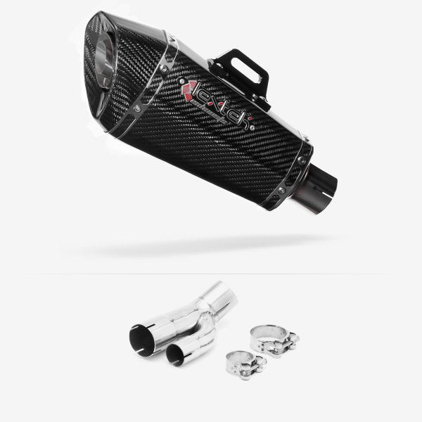 Lextek XP8C Carbon Fibre Exhaust 210mm with Link Pipe for BMW S1000R 2017-2020