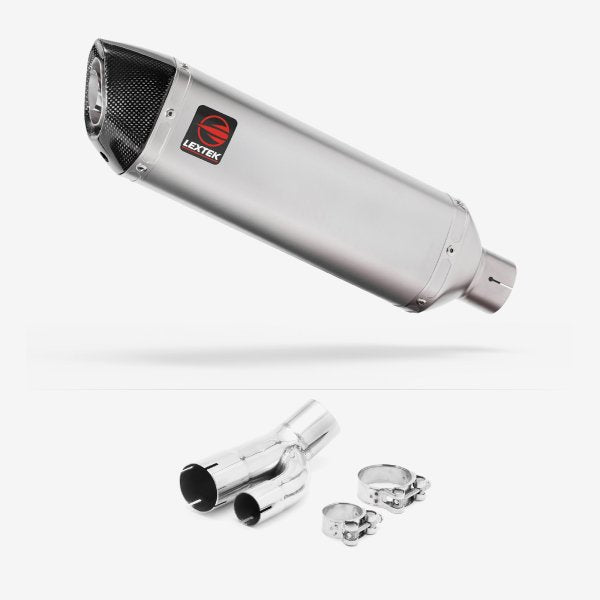 Lextek VP1 Matt S/Steel Exhaust 300mm with Link Pipe for BMW S1000R 2017-2020