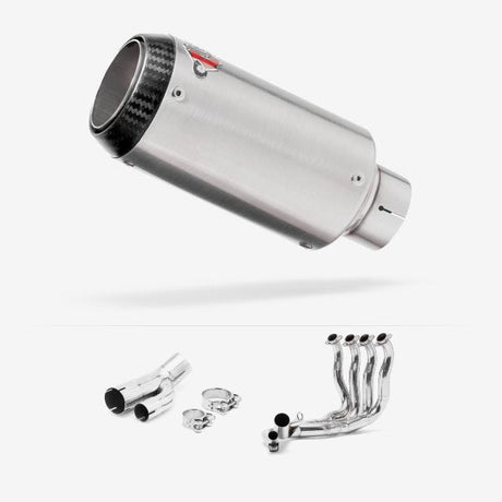 Lextek CP1 Matt S/Steel Carbon Tip Exhaust System 150mm for BMW S1000R 2017-2020