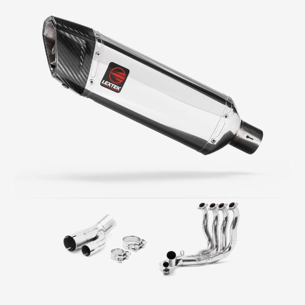 Lextek SP4 Polished Stainless Steel Exhaust System 300mm for BMW S1000R 2017-2020