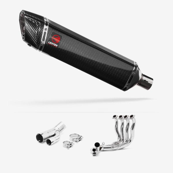 Lextek SP7C Gloss Carbon Fibre Exhaust System 400mm for BMW S1000R 2017-2020