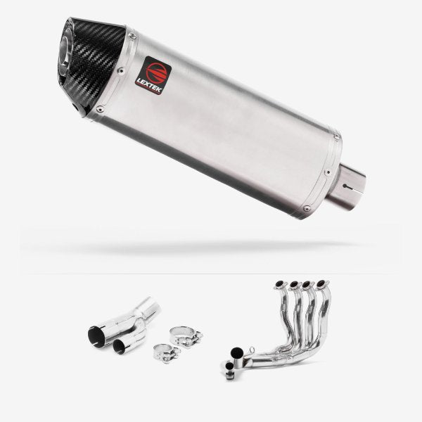 Lextek RP2 Gloss S/Steel Oval Exhaust System 300mm for BMW S1000R 2017-2020