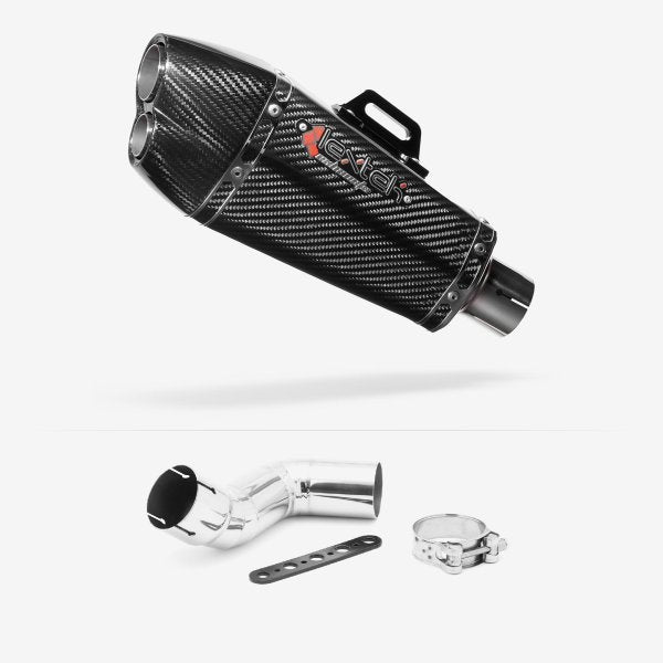 Lextek XP13C Carbon Fibre Exhaust 210mm with Link Pipe for Kawasaki Ninja 1000SX (20- )