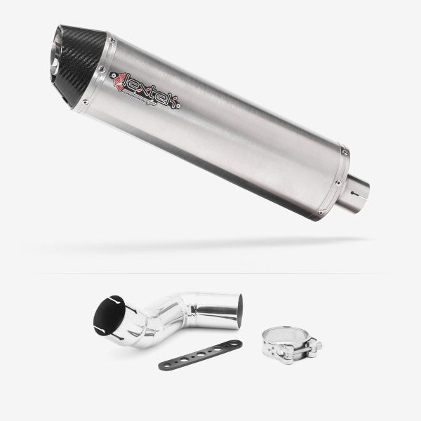 Lextek RP1 Gloss S/Steel Oval Exhaust 400mm with Link Pipe for Kawasaki Ninja 1000SX (20- )