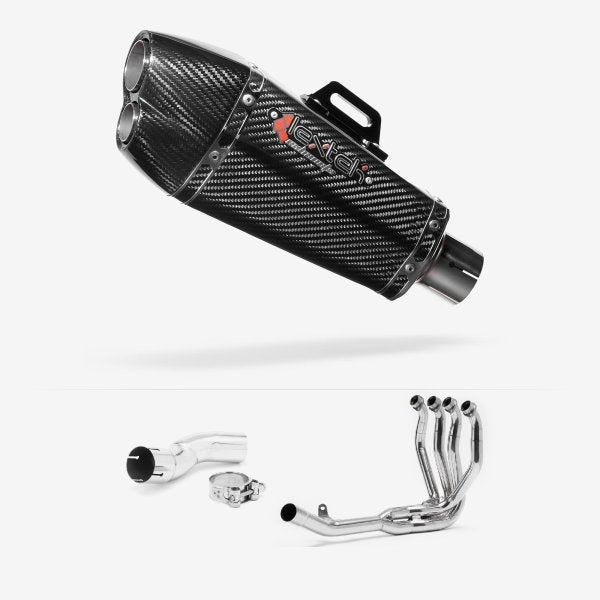 Lextek XP13C Carbon Fibre Exhaust System 210mm for Kawasaki Z H2 (20-23)