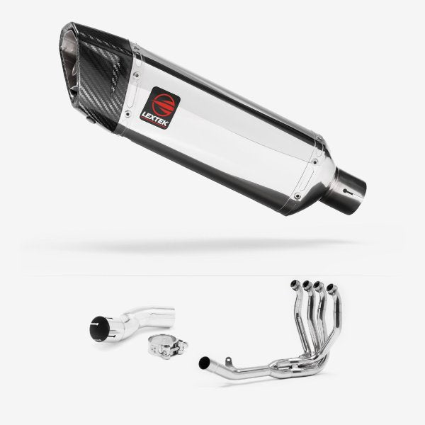 Lextek SP4 Polished Stainless Steel Exhaust System 300mm for Kawasaki Z H2 (20-23)