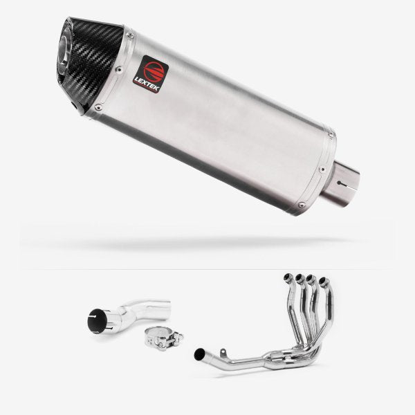 Lextek RP2 Gloss S/Steel Oval Exhaust System 300mm for Kawasaki Z H2 (20-23)