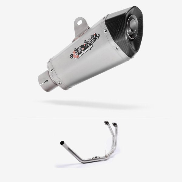Lextek XP10 Matt S/Steel Exhaust System 210mm for Honda CB500 (93-03)