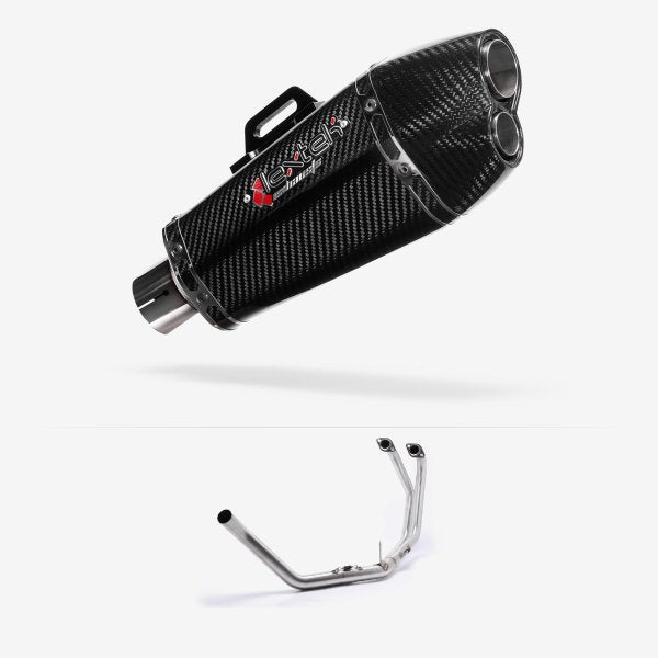 Lextek XP13C Carbon Fibre Exhaust System 210mm for Honda CB500 (93-03)