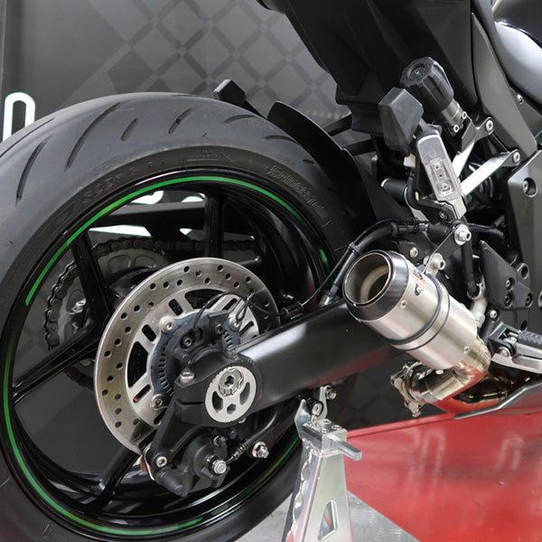 Lextek CP1 Matt S/Steel Carbon Tip Exhaust System 150mm for Kawasaki Ninja 1000SX (20- )