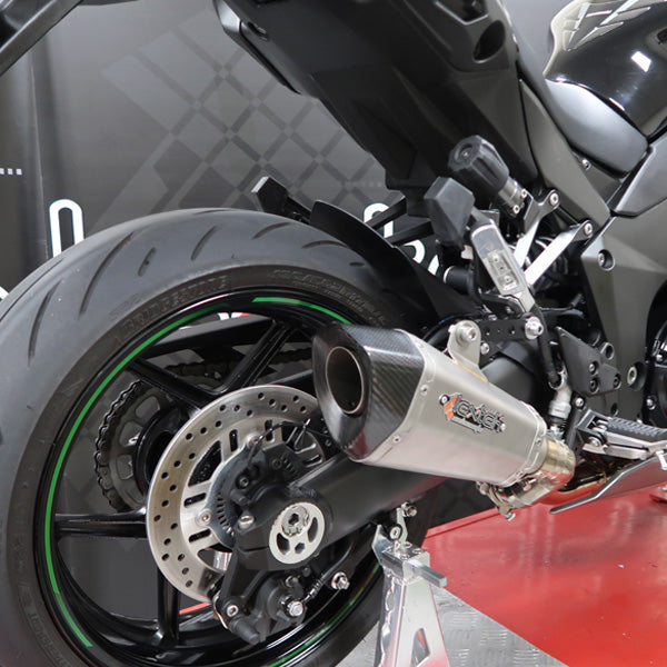 Lextek XP10 Matt S/Steel Exhaust System 210mm for Kawasaki Ninja 1000SX (20- )
