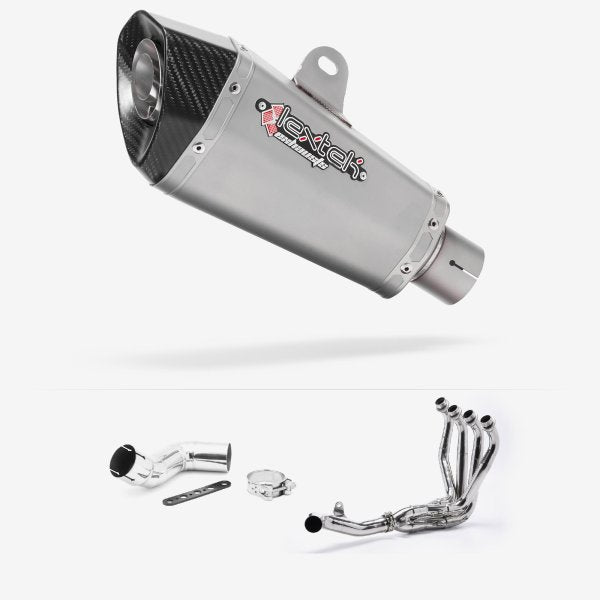 Lextek XP10 Matt S/Steel Exhaust System 210mm for Kawasaki Ninja 1000SX (20- )