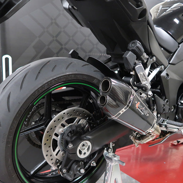 Lextek XP13C Carbon Fibre Exhaust System 210mm for Kawasaki Ninja 1000SX (20- )