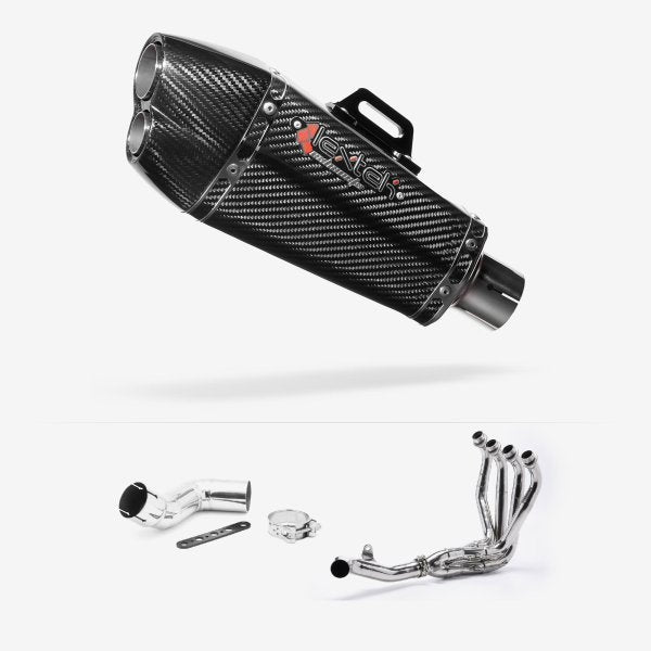 Lextek XP13C Carbon Fibre Exhaust System 210mm for Kawasaki Ninja 1000SX (20- )