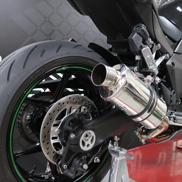 Lextek OP4 Polished S/Steel Exhaust System 200mm for Kawasaki Ninja 1000SX (20- )