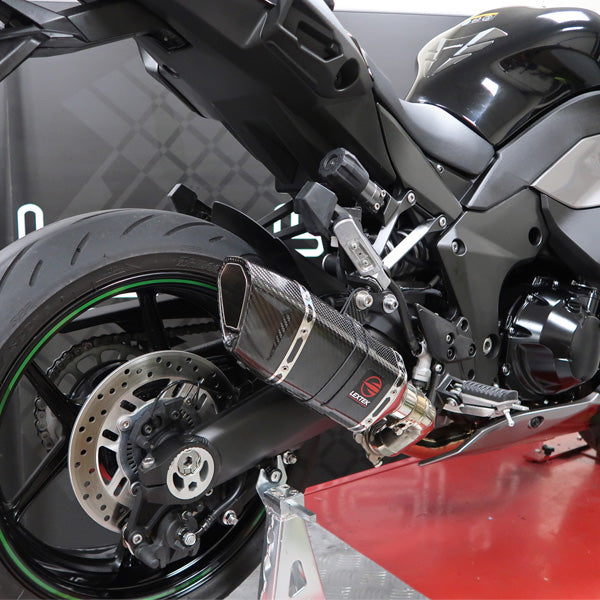 Lextek SP11C Gloss Carbon Fibre Exhaust System 200mm for Kawasaki Ninja 1000SX (20- )
